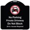 Signmission Designer Series-No Parking Private Driveway Don't Block 24 Hour Access, 18" x 18", BW-1818 A-DES-BW-1818-9948 - alternate 1